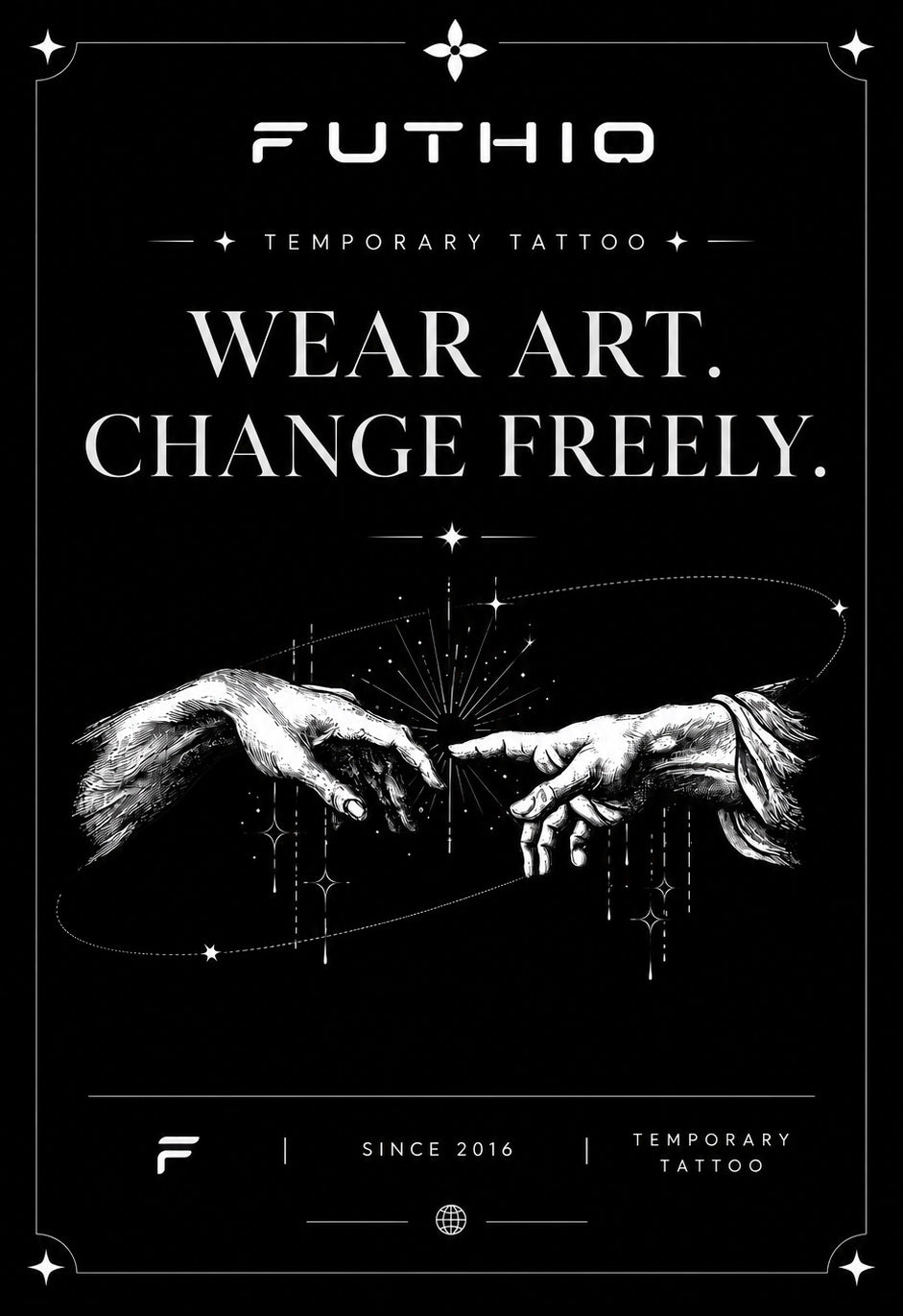 FUTHIO temporary tattoo mobile banner for body art and self expression