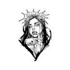 Rebel Saint Girl Temporary Tattoo – Gothic Punk Portrait Body Art