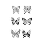 Floral Butterfly Temporary Tattoo Set – Cute Fine Line Body Art for Wrist & Ankle