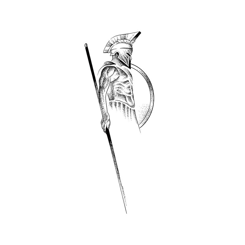 Spartan Warrior Temporary Tattoo – Spartan Soldier Tattoo Design for Upper Arm & Calf