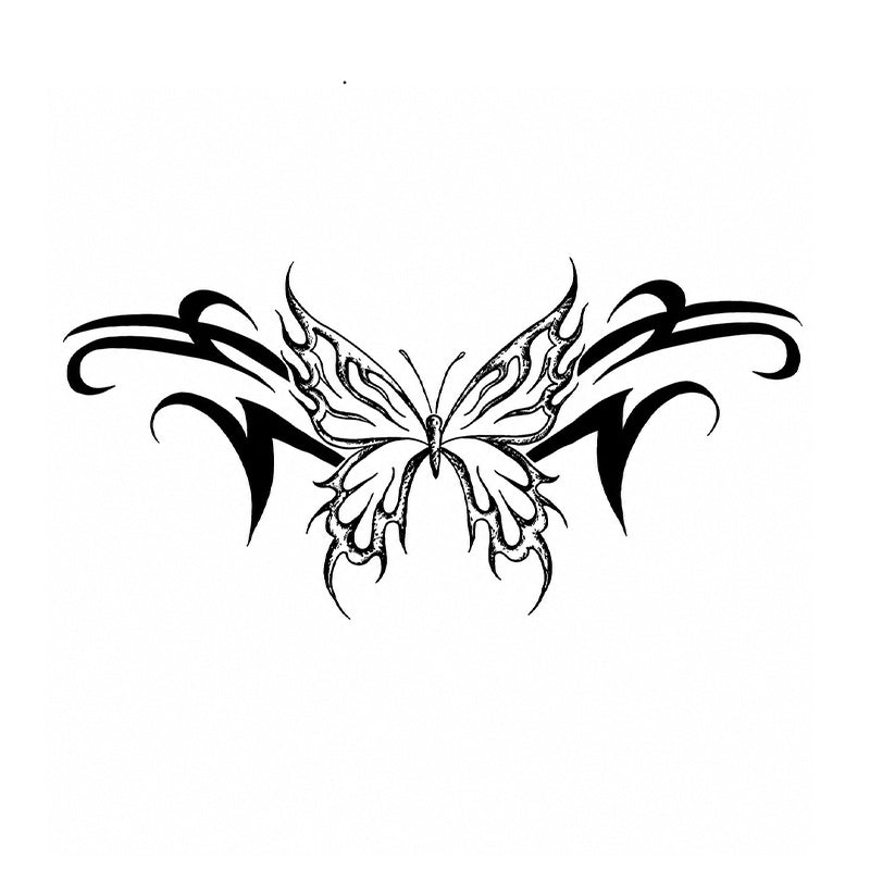 Midnight Temptation black succubus chest temporary tattoo design