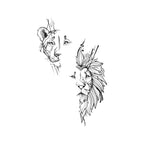 Lion Couple Temporary Tattoo – Fine Line Animal Tattoo for Forearm & Upper Arm