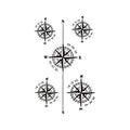 Compass Temporary Tattoo Stickers Set with Navigation Design