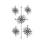 Compass Temporary Tattoo Stickers Set with Navigation Design