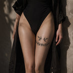 Close-up of Peace Swallow and Laurel Temporary Tattoo Stickers