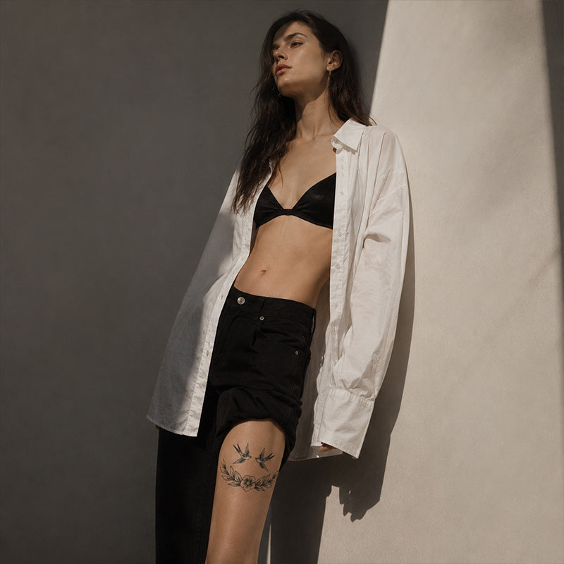 Peace Swallow Temporary Tattoo Stickers for Chest, Collarbone and Thigh
