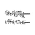 Katana Sword Temporary Tattoo Stickers Set with Flame and Butterfly Design