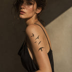 Close-up of Minimal Flying Bird Temporary Tattoo Stickers