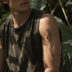 Close-up of Cloud and Ink Katana Temporary Tattoo Stickers