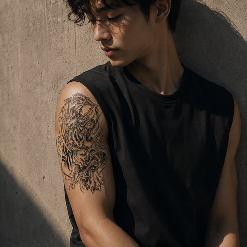 Claw Tiger Temporary Tattoo Stickers for Arm and Shoulder
