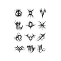Zodiac Temporary Tattoo Stickers Set with Gothic Astrology Design