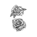 Money Rose Temporary Tattoo Stickers Set with Dollar Flower Design