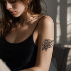 Close-up of Dollar Rose Temporary Tattoo Stickers