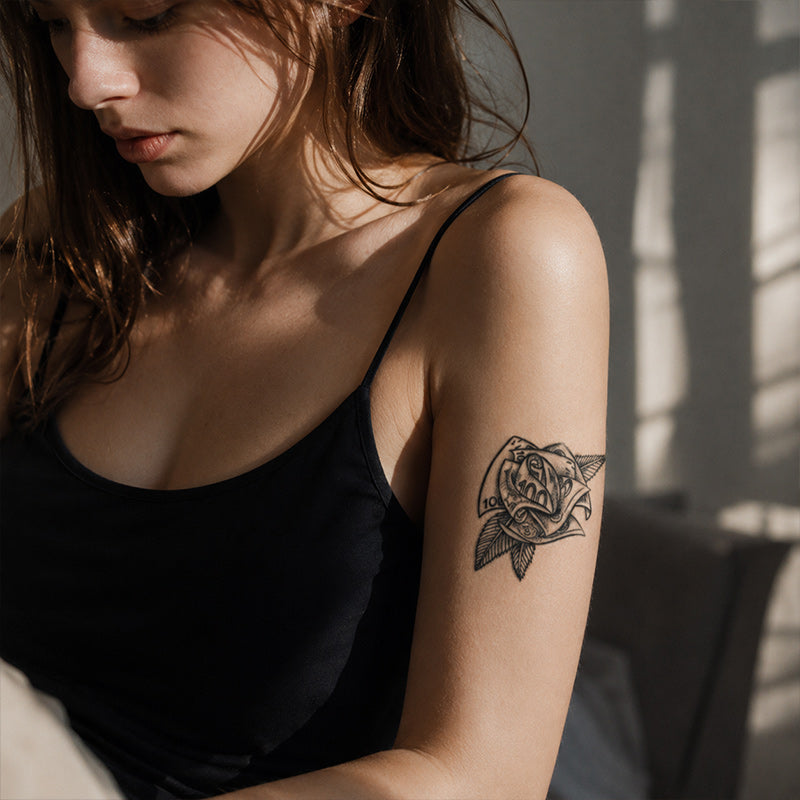 Close-up of Dollar Rose Temporary Tattoo Stickers