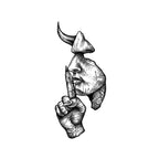 Silent Moon Hand Temporary Tattoo Stickers with Gothic Gesture Design