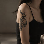 Close-up of Gothic Silence Hand Temporary Tattoo Stickers