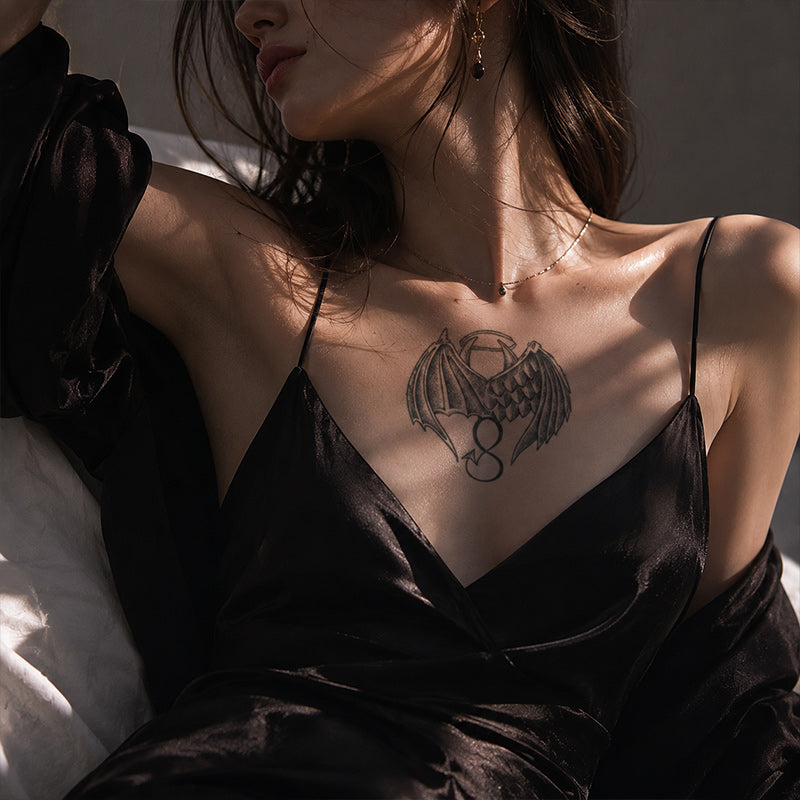 Angel Demon Wings Temporary Tattoo Stickers for Chest and Shoulder