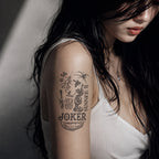Close-up of Dark Gothic Clown Temporary Tattoo Stickers