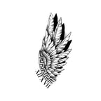 Greek Wing Temporary Tattoo Stickers with Victory Feather Design