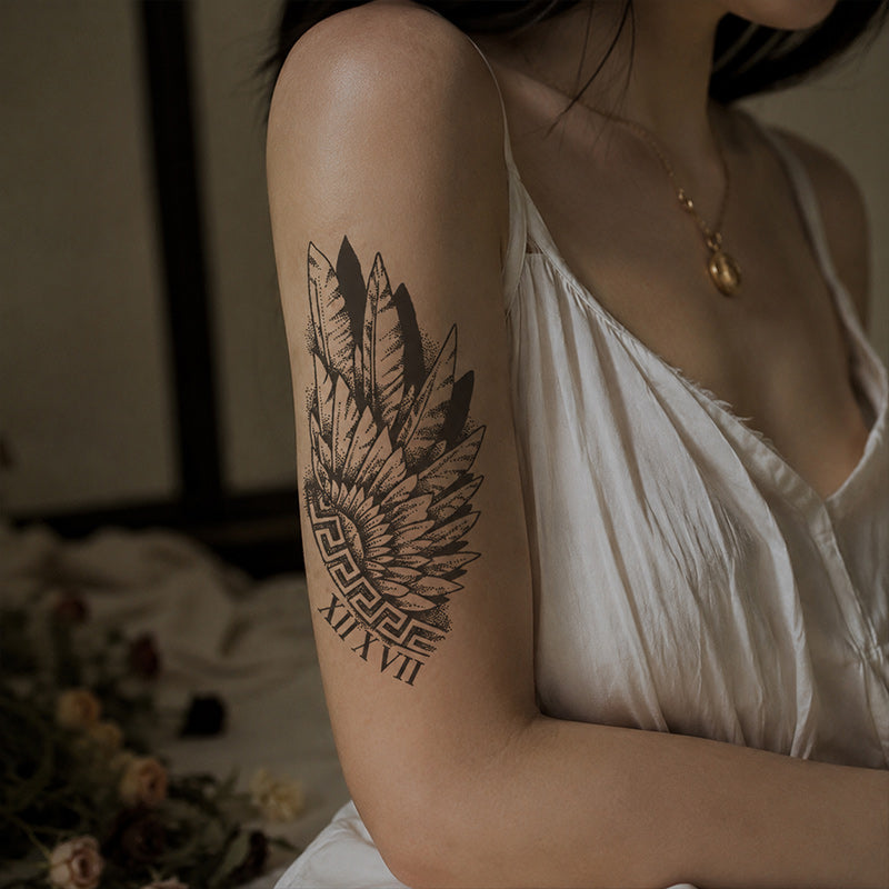 Close-up of Victory Wing Temporary Tattoo Stickers
