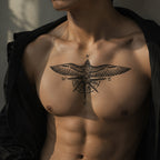 Close-up of Flying Bird Compass Temporary Tattoo Stickers