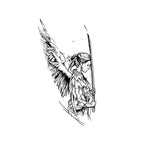 Winged Samurai Temporary Tattoo Stickers with Japanese Warrior Design