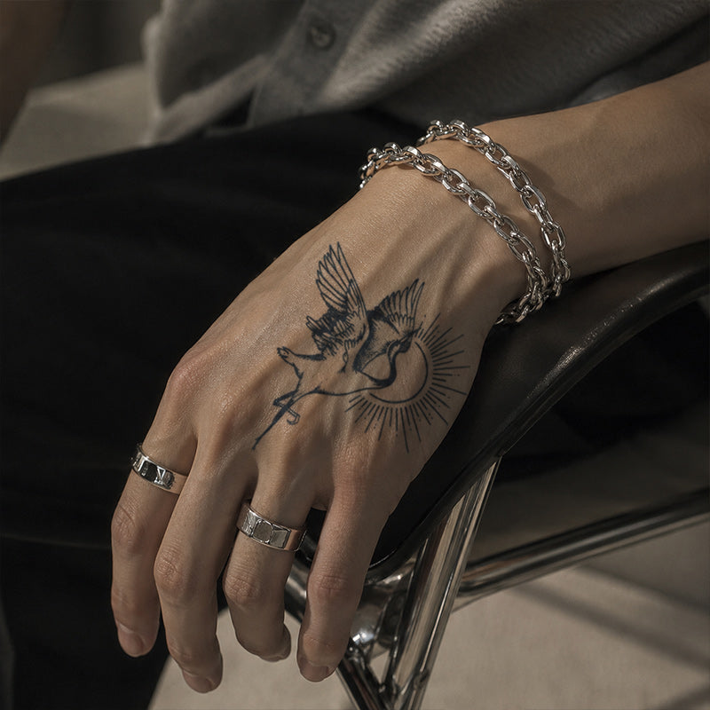 Close-up of Sun Crane Temporary Tattoo Stickers