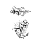 Freedom Direction Temporary Tattoo Stickers Set with Anchor Compass Design