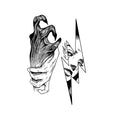 Monster Claw Temporary Tattoo Stickers Set with Lightning Punk Design
