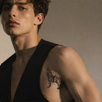 Close-up of Broken Geometry Wolf and Tiger Temporary Tattoo Stickers