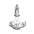 Rocket Launch Temporary Tattoo Stickers with Space Adventure Design