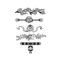 Japanese Band Temporary Tattoo Stickers Set with Sakura Koi Design
