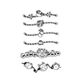 Japanese Charm Bracelet Temporary Tattoo Stickers with Lucky Cat Sakura Design