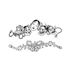 Japanese Mask Band Temporary Tattoo Stickers with Hannya Noh Design