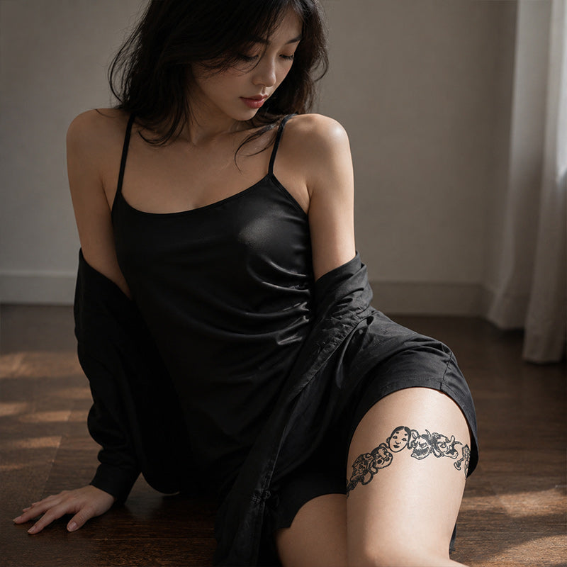 Japanese Mask Band Temporary Tattoo Stickers for Arm Band and Leg Band