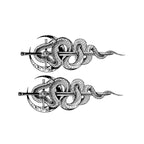 Snake Sword Temporary Tattoo Stickers Set with Gothic Weapon Design