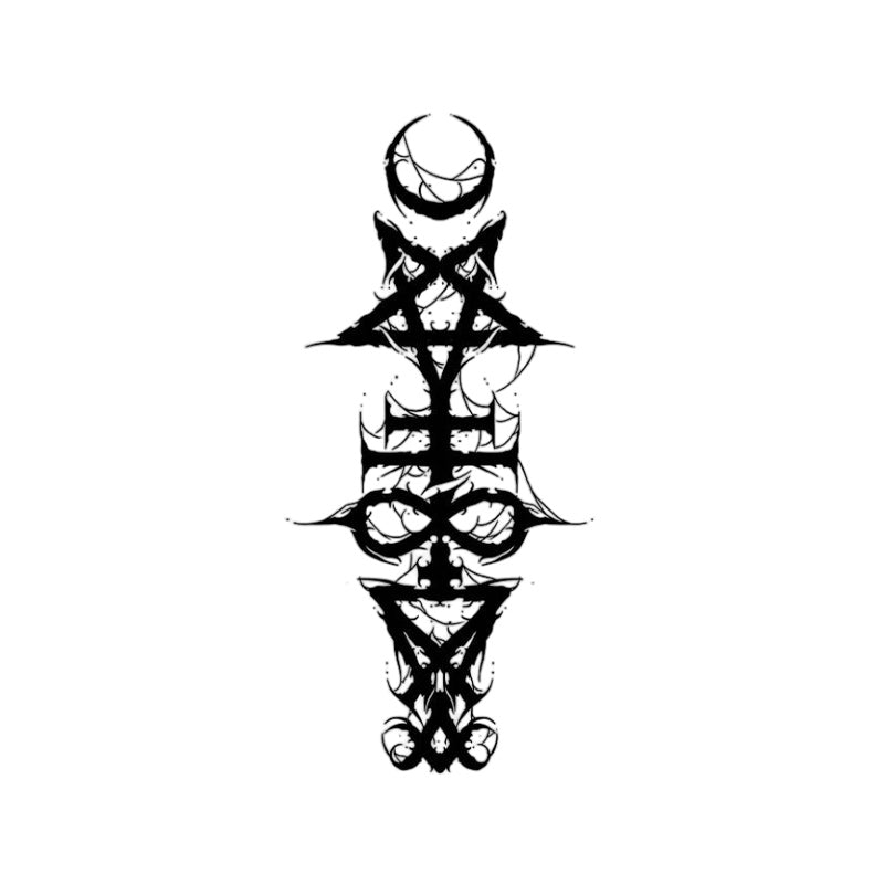 Dark Totem Temporary Tattoo Stickers with Gothic Rune Design