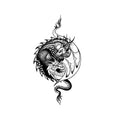 Yin Yang Dragon Temporary Tattoo Stickers with Oriental Mythology Design