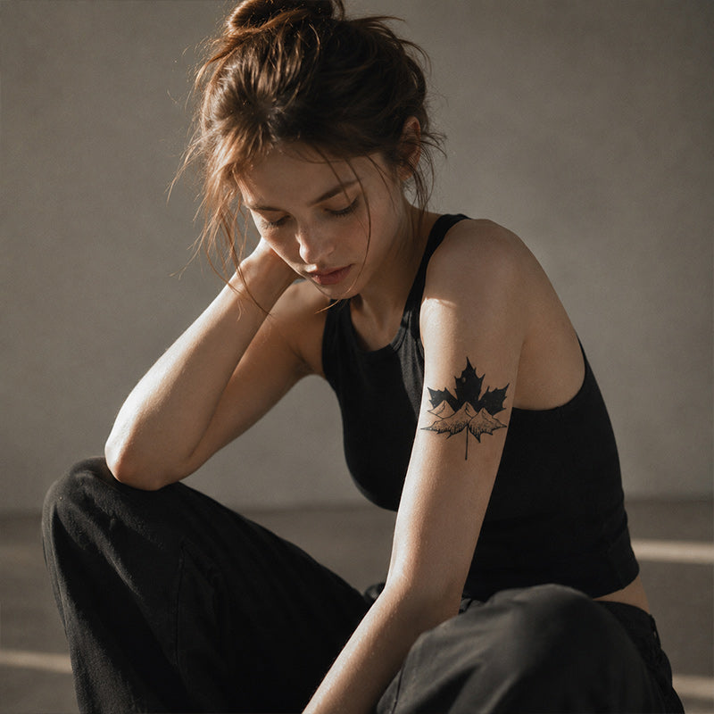 Maple Mountain Temporary Tattoo Stickers for Arm and Shoulder