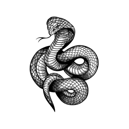 Cobra Snake Temporary Tattoo Stickers with Serpent Design