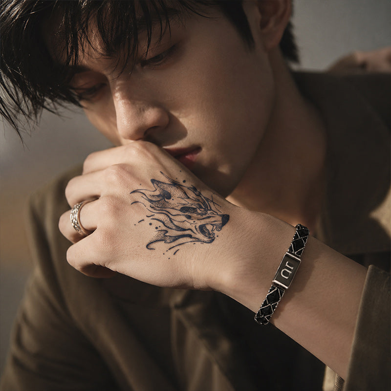 Close-up of Gothic Joker Dragon Snake Temporary Tattoo Stickers