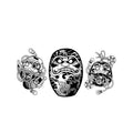 Daruma Temporary Tattoo Stickers Set with Japanese Lucky Charm Design