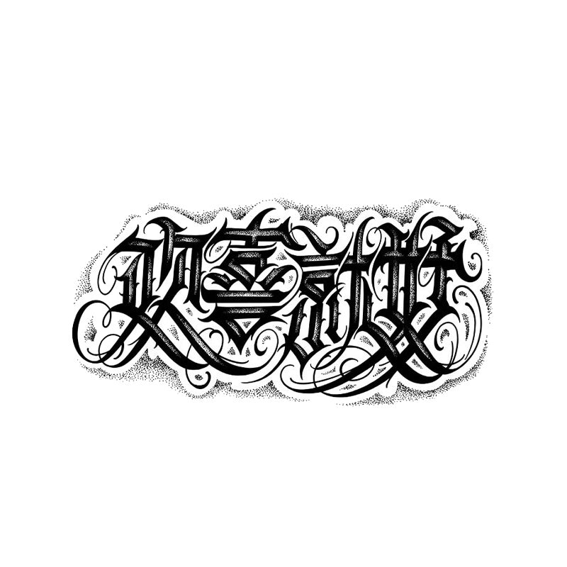 Joy Is Enough Temporary Tattoo Stickers with Chinese Gothic Lettering Design
