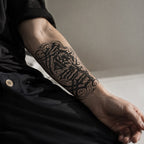 Close-up of Chinese Gothic Lettering Temporary Tattoo Stickers