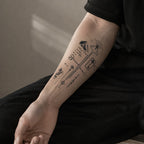 Close-up of Pyramid Key Temporary Tattoo Stickers