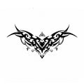 Heartbound black succubus chest temporary tattoo with gothic heart and tribal wings