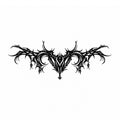 Shadowthorn black gothic thorn wing temporary tattoo with a dark ornamental center design