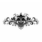 Baroque Bloom Chest Temporary Tattoo – Elegant Floral Gothic Ornament for Chest & Lower Stomach