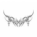 Starlit Thorn tribal chest temporary tattoo with symmetrical gothic heart design and star drops