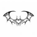 black bat wing heart succubus temporary tattoo with gothic symmetrical design